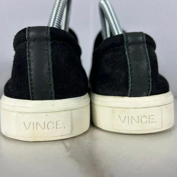 Vince Shoes Womens 10 M Slip On Grey Wool Black Suede Leather Interior Urban Men - Picture 4 of 5